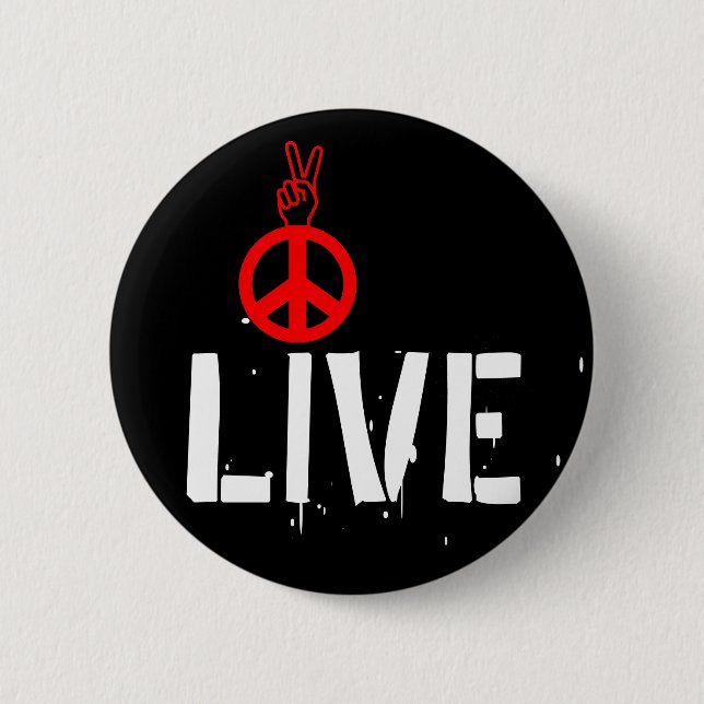 Badge Rond 5 Cm Paix vivante - Strawberry Fields NYC (Devant)