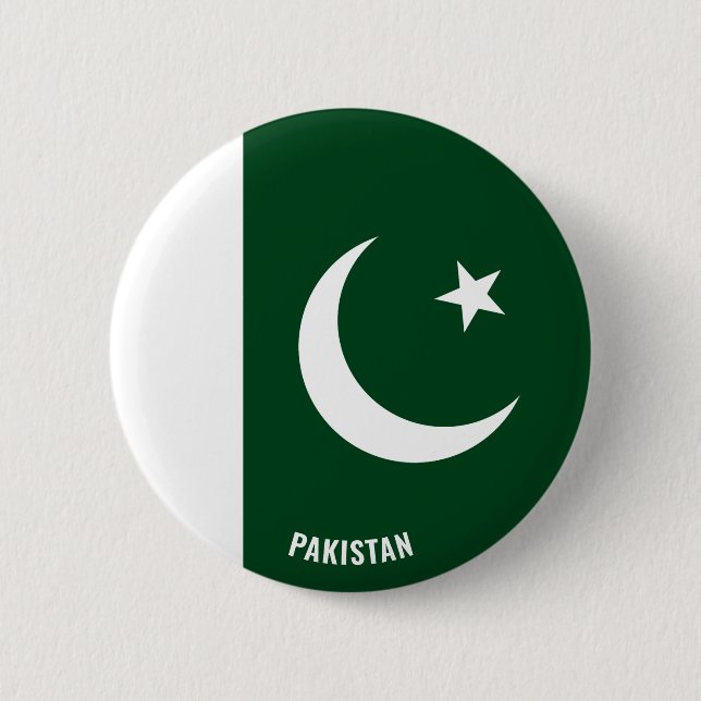 Badge Rond 5 Cm Pakistan Drapeau mignon Patriotique (Devant)