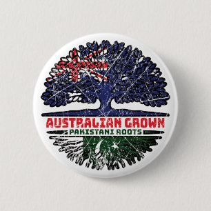 Badge Rond 5 Cm Pakistan Pakistan Australie Australie racine d'arb