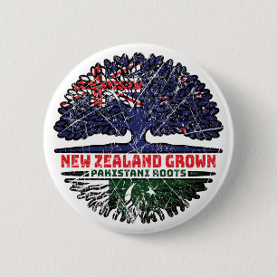 Badge Rond 5 Cm Pakistan Pakistan Pakistan Nouvelle-Zélande Arbre