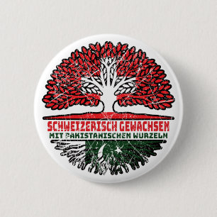 Badge Rond 5 Cm Pakistan Pakistanais Suisse Suisse Arbre