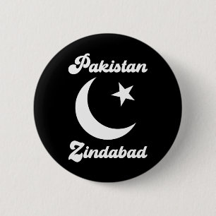 Badge Rond 5 Cm Pakistan Zindabyd Dil Pakistanais Cœur Drapeau Fie