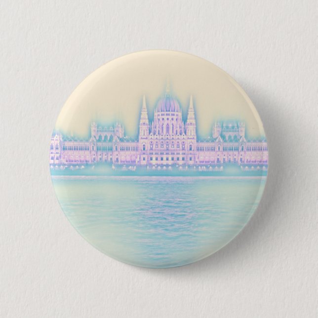 Badge Rond 5 Cm Palais du Parlement de Budapest Hongrie (Devant)