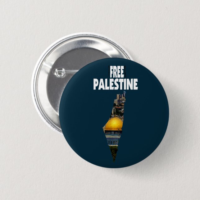 Badge Rond 5 Cm Palestine Al Quds Libère la Palestine (Devant & derrière)