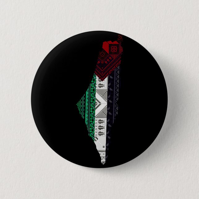 Badge Rond 5 Cm Palestine Broderie tatreez drapeau Motif gratuit (Devant)