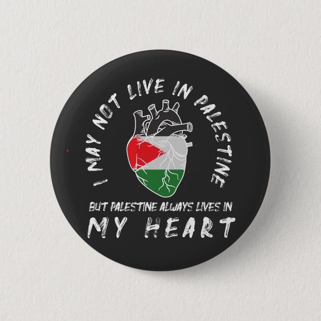 Badge Rond 5 Cm Palestine Drapeau Coeur humain T-shirt (Devant)