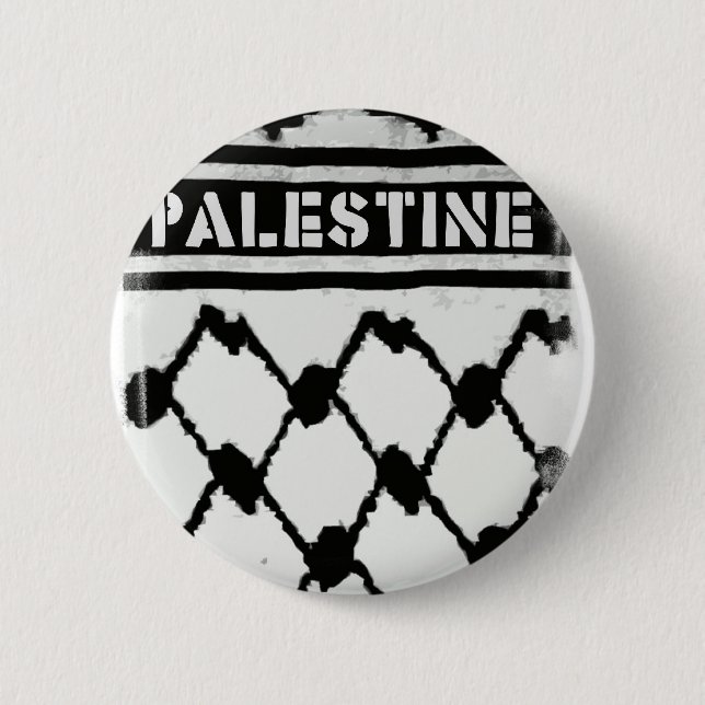 Badge Rond 5 Cm Palestine Keffiyah (Devant)