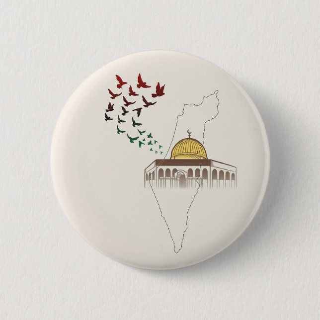BADGE ROND 5 CM PALESTINE LIBRE (Devant)