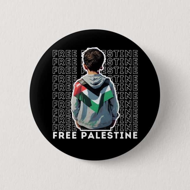 BADGE ROND 5 CM PALESTINE LIBRE (Devant)