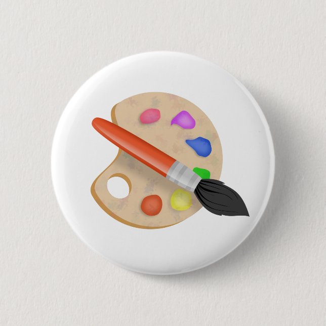 Badge Rond 5 Cm Palette Artiste (Devant)