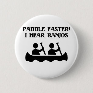BADGE ROND 5 CM PALETTE PLUS RAPIDEMENT, J'ENTENDS DES BANJOS