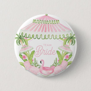 Badge Rond 5 Cm Palm Beach Cabana Bach Club Équipe de la Mariée