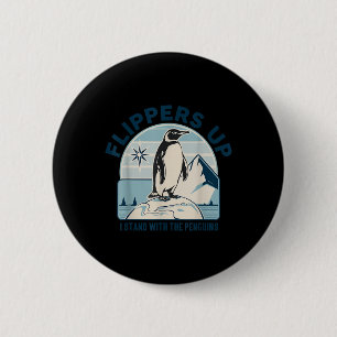 Badge Rond 5 Cm Palmes En Haut Je Me Trouve Avec Les Pingouins Drô