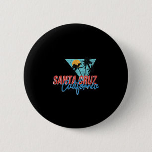 Badge Rond 5 Cm Palmier de Californie Santa Cruz Beach Vacances d'