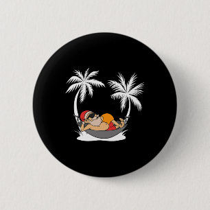 Badge Rond 5 Cm Palmiers de Santa drôles Noël Hawaï Noël en juille