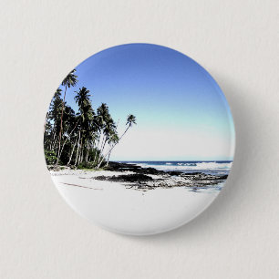 Badge Rond 5 Cm Palmiers exotiques & Plage Paradise