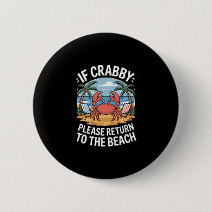 Badge Rond 5 Cm Palmiers Océan Crabe Crabe