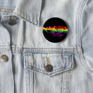 Badge Rond 5 Cm Panache de SlipperyJoe en vapeur d'énergie arc-en-