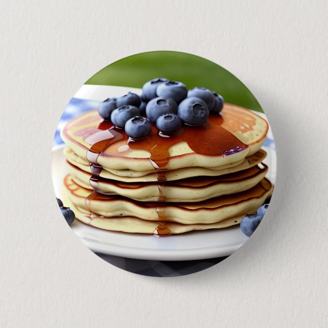 Badge Rond 5 Cm Pancakes aux bleuets (Devant)