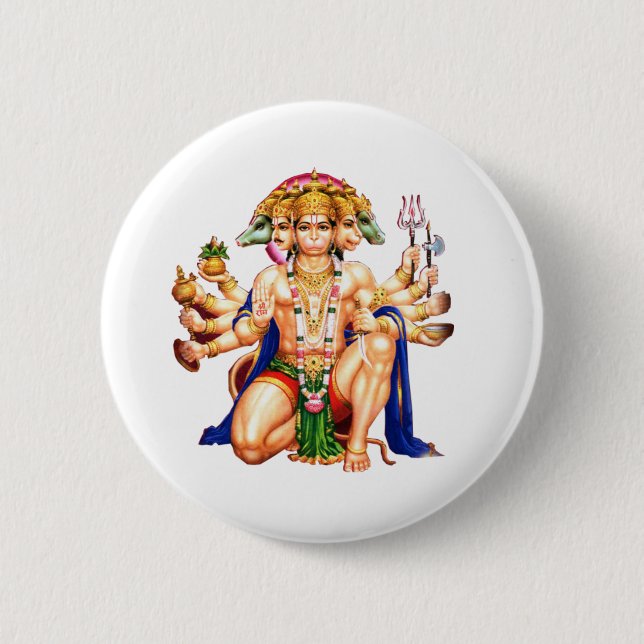 Badge Rond 5 Cm Panchmukhi Hanuman ji (Devant)