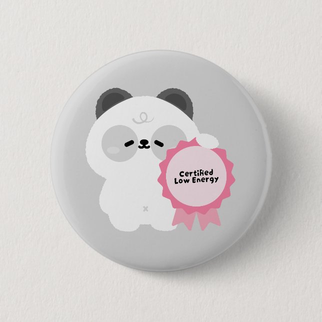 Badge Rond 5 Cm Panda à faible énergie certifié (Devant)