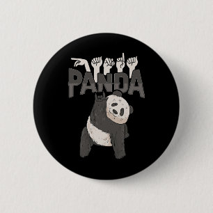 Badge Rond 5 Cm Panda Asl Gesture main Sourde Sensibilisation à la