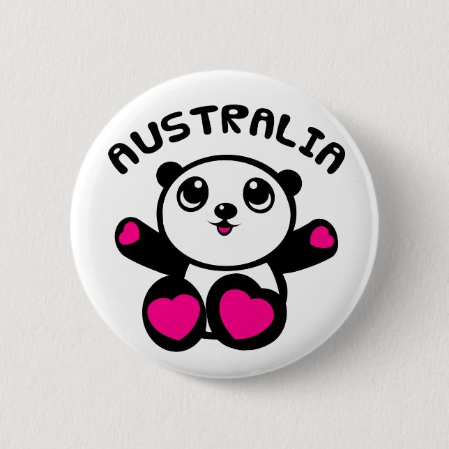 Badge Rond 5 Cm Panda Australie (Devant)