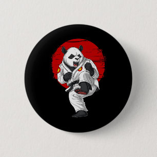 Badge Rond 5 Cm Panda Bear Karaté Kickboxing Muay Thai Art Martial