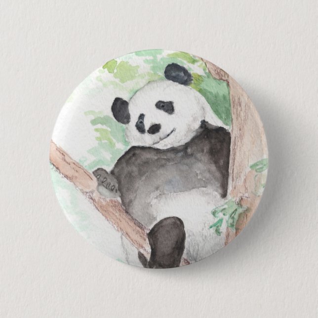 Badge Rond 5 Cm Panda, bouton de conception Hangout (Devant)