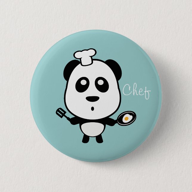 Badge Rond 5 Cm Panda chef Bouton (Devant)