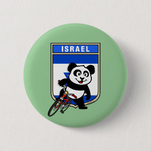 Badge Rond 5 Cm Panda cycliste israélien