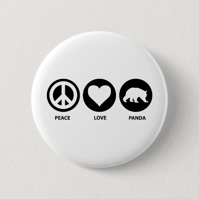 Badge Rond 5 Cm Panda d'amour de paix (Devant)