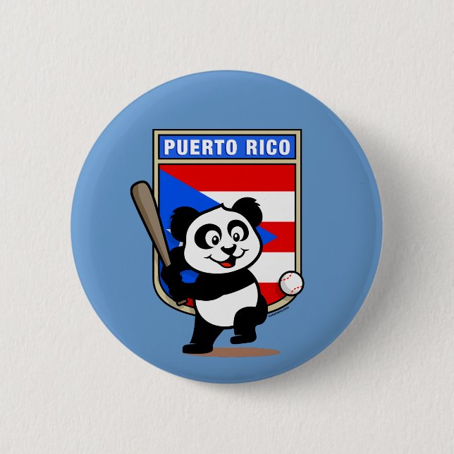 Badge Rond 5 Cm Panda de baseball de Porto Rico (Devant)