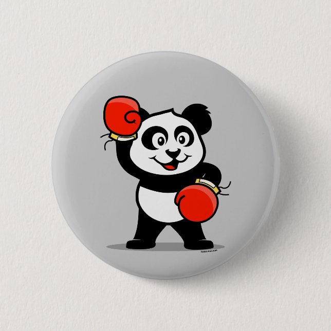 Badge Rond 5 Cm Panda de boxe fine (Devant)