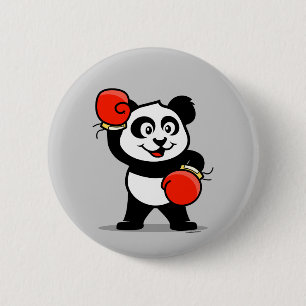 Badge Rond 5 Cm Panda de boxe fine