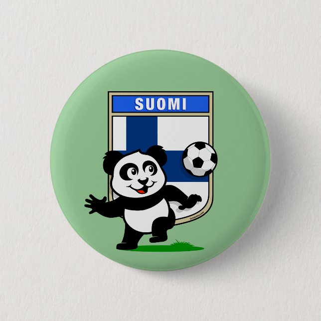 Badge Rond 5 Cm Panda de football finlandais (Devant)