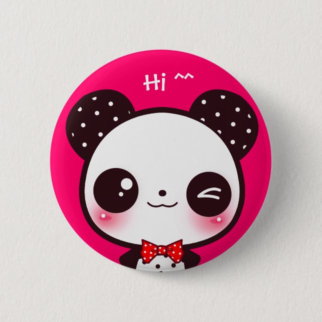 Badge Rond 5 Cm Panda de Kawaii (Devant)