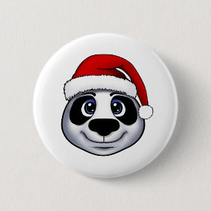 Badge Rond 5 Cm Panda de Noël