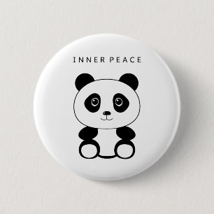 Badge Rond 5 Cm Panda de paix intérieure