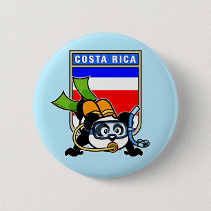 Badge Rond 5 Cm Panda de plongée sous-marine du Costa Rica