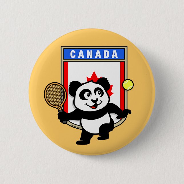Badge Rond 5 Cm Panda de tennis Canada (Devant)