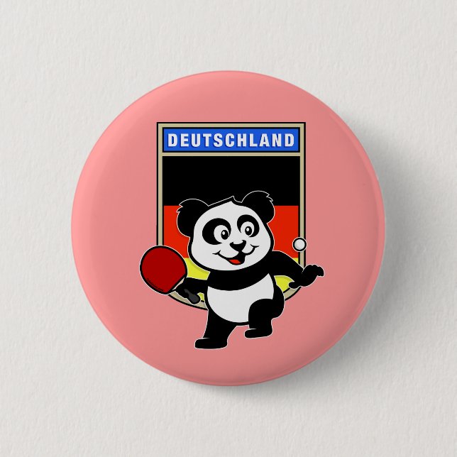 Badge Rond 5 Cm Panda de tennis de table en Allemagne (Devant)