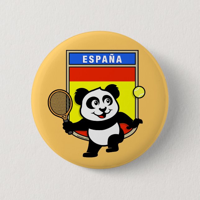 Badge Rond 5 Cm Panda de tennis d'Espagne (Devant)