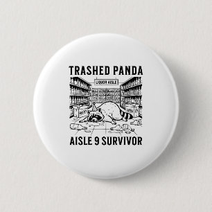 Badge Rond 5 Cm Panda détruit Liquore Drôle de gueule de bois Fou 