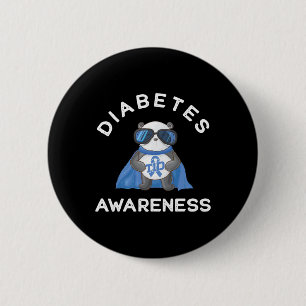 Badge Rond 5 Cm Panda Diabétique Type 1 Soutien à la sensibilisati