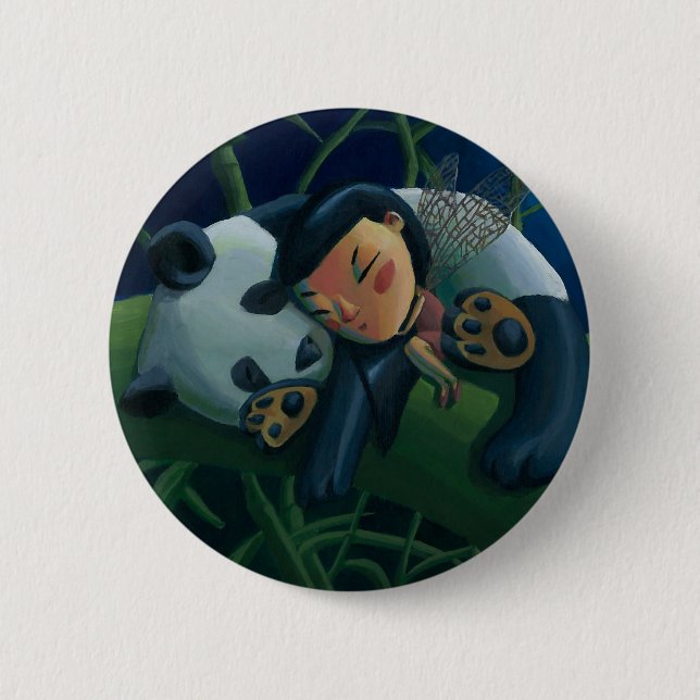 Badge Rond 5 Cm Panda et fée (Devant)