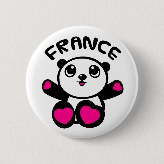 Badge Rond 5 Cm Panda France de panda (Devant)