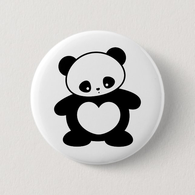 Badge Rond 5 Cm Panda Kawaii (Devant)