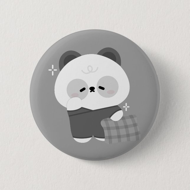 Badge Rond 5 Cm Panda mignonne et endormi (Devant)