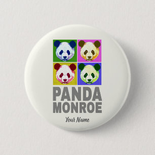 Badge Rond 5 Cm Panda Monroe Ours Pop Art Portrait